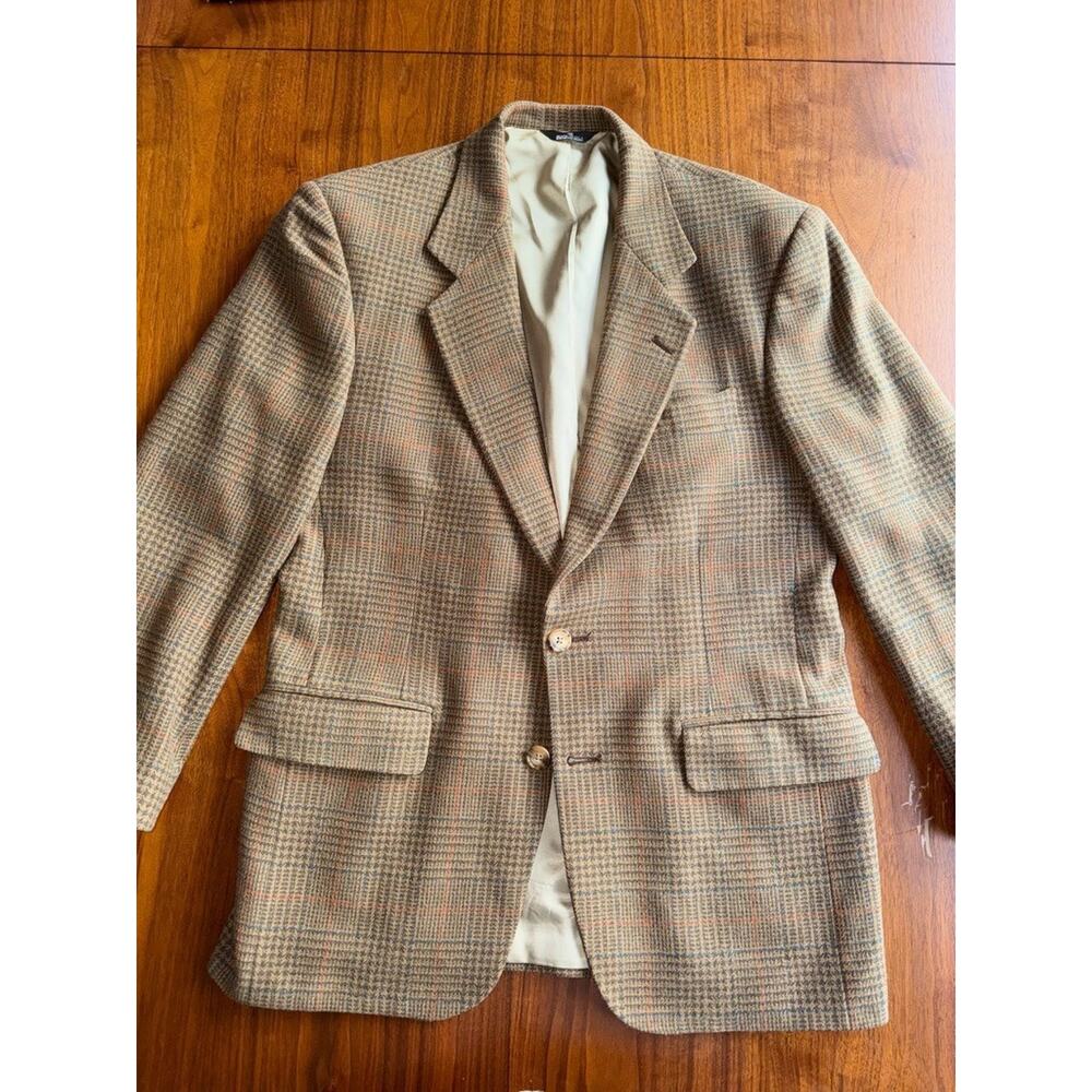 Vintage Men's Kilgour French & Stanbury Barneys NY Plaid Wool Sport Coat - S 42R